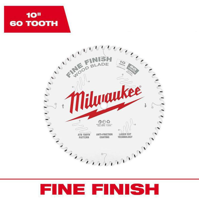 Hoja de sierra circular de acabado fino de 60 dientes de 10 pulgadas de Milwaukee - 48-40-1028