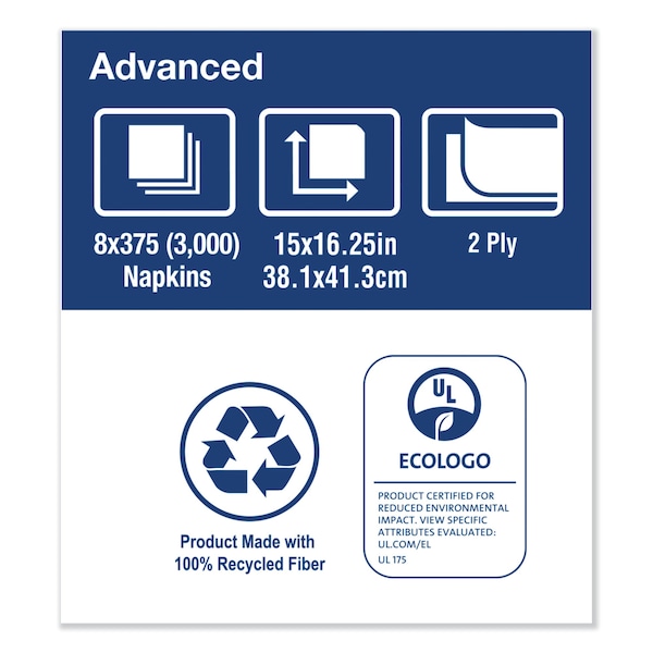 Tork Tork White Soft Dinner Napkin, 1/4 Fold 2-ply, 16.3" x 15", 8 x 375 napkins, NP5240C - NP5240C
