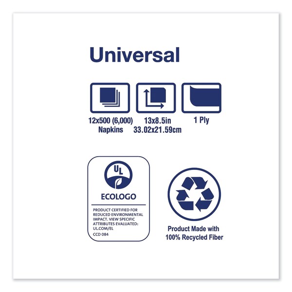 Tork Tork Xpressnap Natural Environmental Print Napkin N4, Recycled 1-ply, 8.5 x 13", 12 x 500 napkins - 908EX