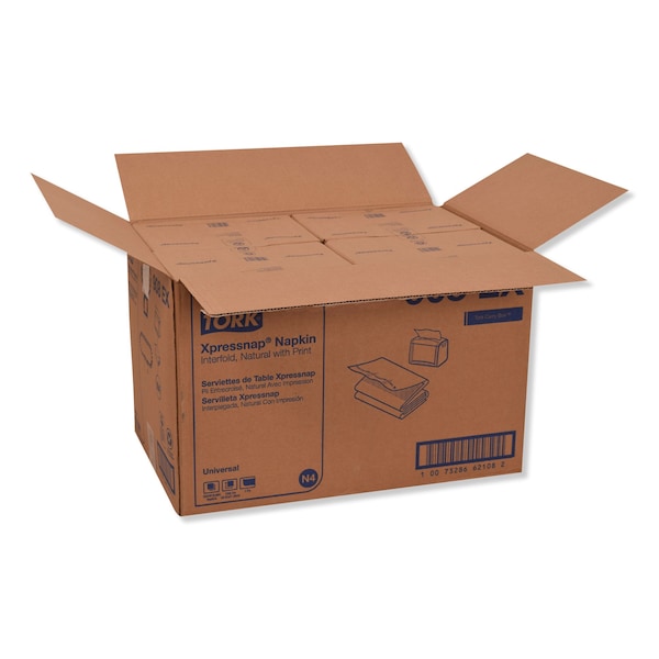 Tork Tork Xpressnap Natural Environmental Print Napkin N4, Recycled 1-ply, 8.5 x 13", 12 x 500 napkins - 908EX