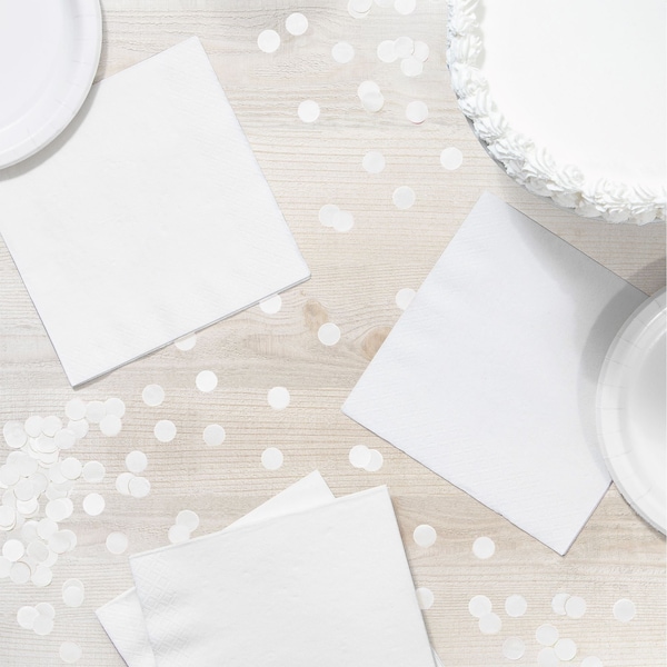 Touch Of Color White Napkins 3 ply, 6.5", 500PK - 58000B