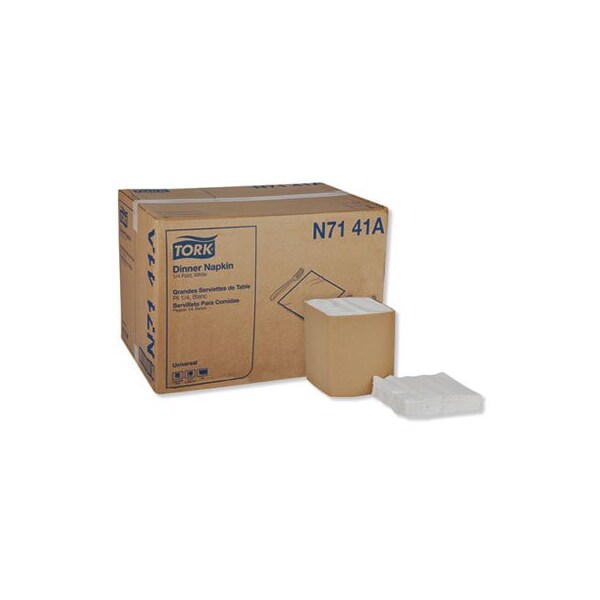 Essity Professional Hygiene N.A. Tork, UNIVERSAL DINNER NAPKINS, 1-PLY, 17in X 17in, 1/4 FOLD, WHITE, 4008PK - N7141A