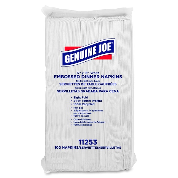 Genuine Joe Embossed Dinner Na, PKins, 17"X15", PK3000 - GJO11253