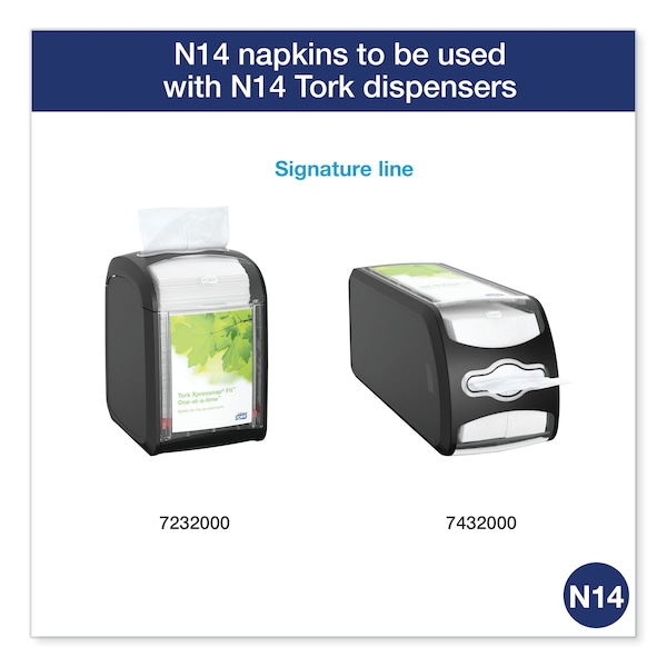 Tork Tork Xpressnap Fit Natural Dispenser Napkin N14, Compostable 2-ply, 36 packs x 120 napkins, DX806E - DX806E