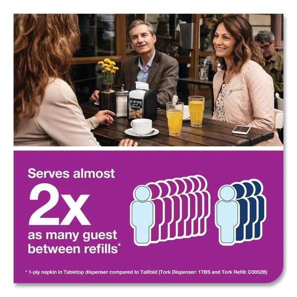 Tork Tork Xpressnap Fit Natural Dispenser Napkin N14, Compostable 2-ply, 36 packs x 120 napkins, DX806E - DX806E