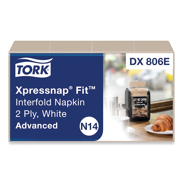 Tork Tork Xpressnap Fit Natural Dispenser Napkin N14, Compostable 2-ply, 36 packs x 120 napkins, DX806E - DX806E