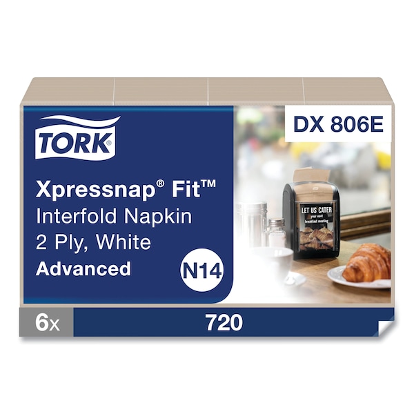 Tork Tork Xpressnap Fit Natural Dispenser Napkin N14, Compostable 2-ply, 36 packs x 120 napkins, DX806E - DX806E