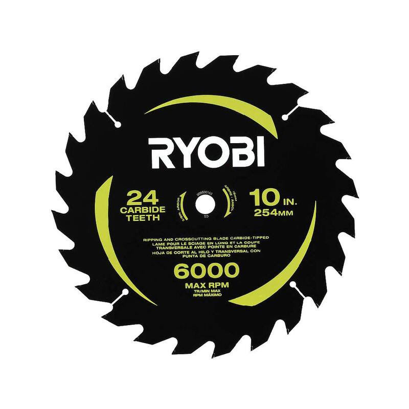 Hoja de sierra ingleteadora RYOBI de 10 pulgadas con 24 dientes de carburo y ancho de corte delgado - A181001
