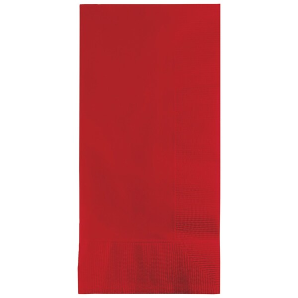 Touch Of Color 4" x 8" Classic Red Dinner Napkins 600 PK - 671031B