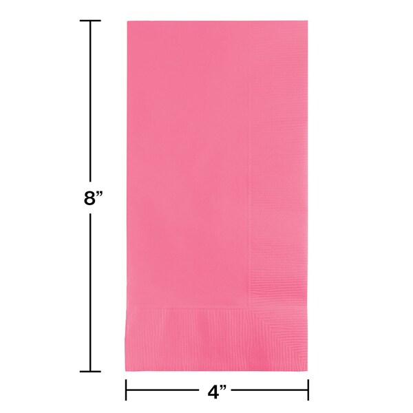 Touch Of Color 4" x 8" Candy Pink Dinner Napkins 600 PK - 673042B