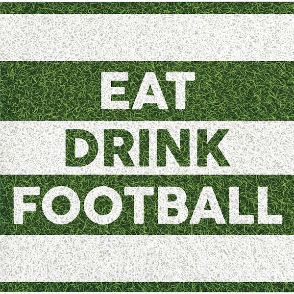 Creative Converting 5" Eat Drink Football Beverage Napkins PK192, 192PK - 359346