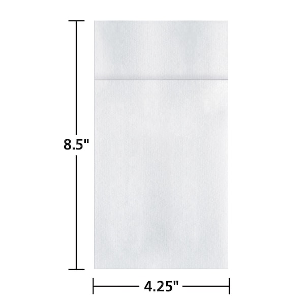Linen-Like 8.5" x 4.25" Linen-Like Quickset White Dinner Napkins 300 PK - 066033