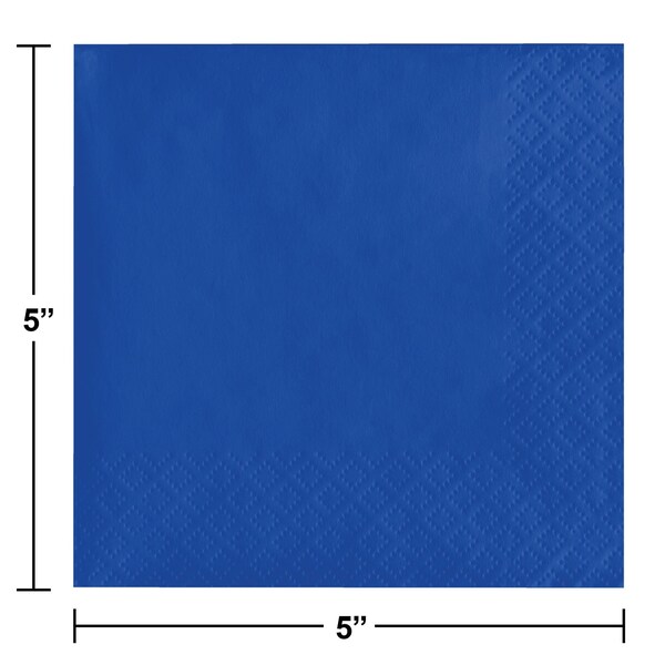 Touch Of Color Cobalt Blue Beverage Napkins, 5"x5", 600PK - 803147B