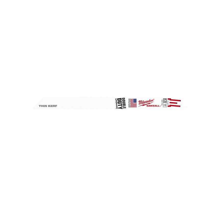 Milwaukee 9 pulgadas 14 TPI Hojas de sierra recíproca de corte medio para metal (paquete de 25) - 48-00-5187-25X