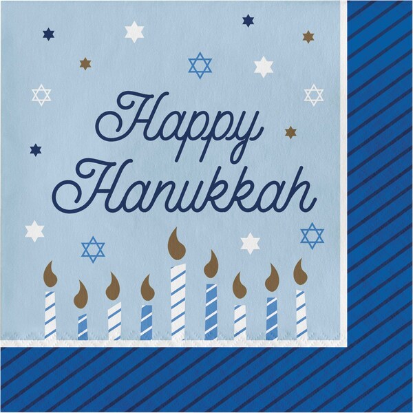 Creative Converting 6.5" Hanukkah Celebration Napkins PK192, 192PK - 345756