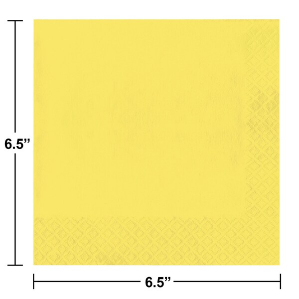 Touch Of Color Mimosa Yellow Napkins, 6.5", 500PK - 58102B