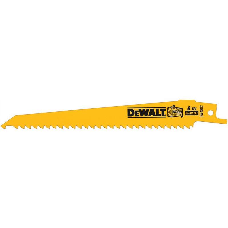 DEWALT 6 pulgadas 6 TPI Taper Back Bi-Metal Hoja de sierra reciprocante (paquete de 5) - DW4802