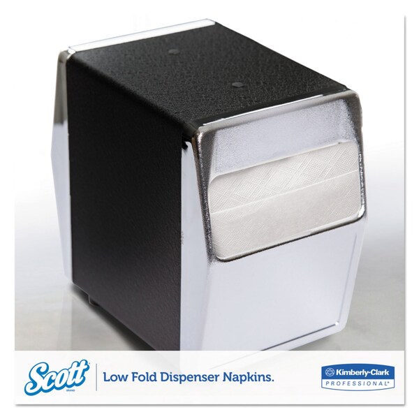 Scott Low-Fold Dispenser Napkins, 1-Ply, 12 in. x 7 in., White, 250/Pack, 32 Packs/Carton, 8000PK - KCC 98720