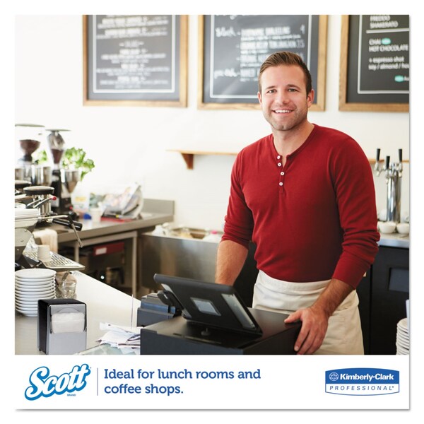 Scott Low-Fold Dispenser Napkins, 1-Ply, 12 in. x 7 in., White, 250/Pack, 32 Packs/Carton, 8000PK - KCC 98720