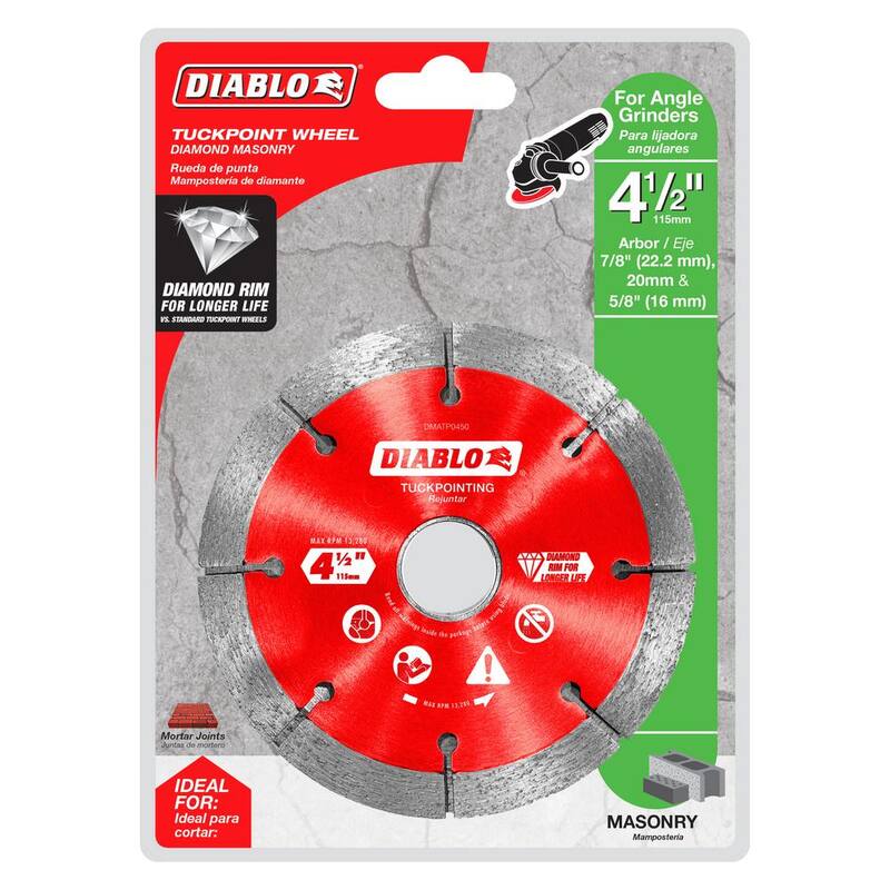 DIABLO Hoja de Corte para Lechada de Diamante de 4-1/2 pulgadas para Albañilería - DMATP0450