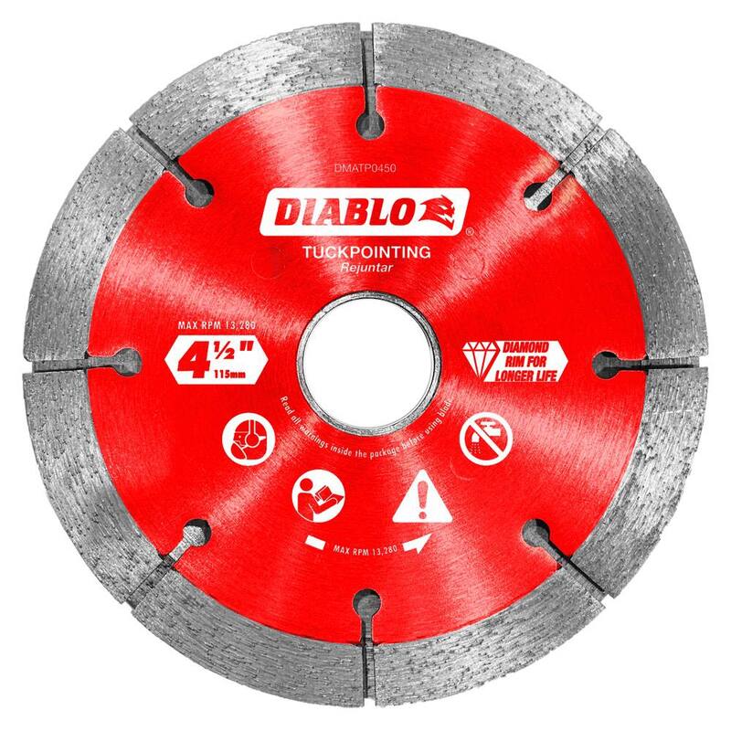 DIABLO Hoja de Corte para Lechada de Diamante de 4-1/2 pulgadas para Albañilería - DMATP0450