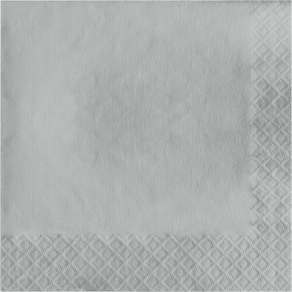 Touch Of Color Shimmering Silver Napkins 3 ply, 6.5", 500PK - 583281B