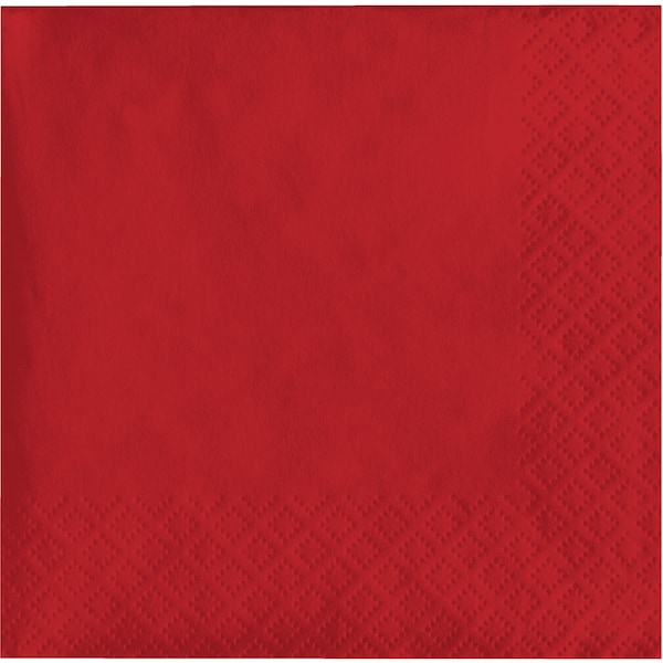 Touch Of Color Classic Red Beverage Napkins, 5"x5", 1200PK - 251031
