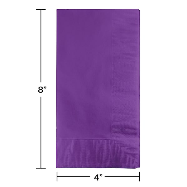 Touch Of Color 4" x 8" Amethyst Purple Dinner Napkins 600 PK - 318938