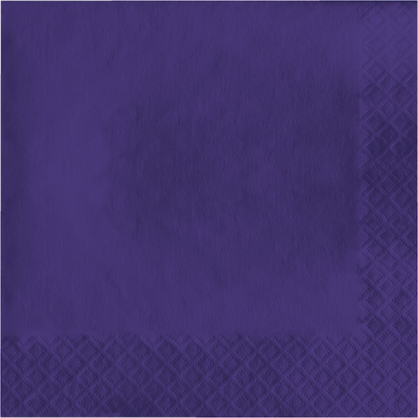 Touch Of Color 6.5" x 6.5" Purple Napkins 600 PK - 139371135