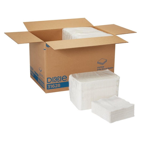 Dixie Paper Dinner Napkins, 2Ply, 1/4 Fold, PK8 - 31628