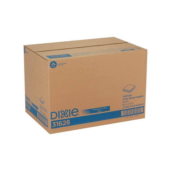 Dixie Paper Dinner Napkins, 2Ply, 1/4 Fold, PK8 - 31628