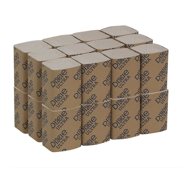 Dixie Disposable Dispenser Napkin, 5 in x 6 1/2 in Folded Size, Paper, Eco Print Brown, PK24 - 32008