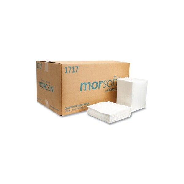 Morcon MORSOFT DINNER NAPKINS, 1-PLY, 15 X 17, WHITE, 1, 12PK - 1717