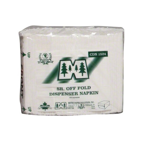 Kruger 07524 Fullfold Dispenser Na in Metro White 1 Ply 6 Fold 12 in. x 17 in., 300PK - 7524