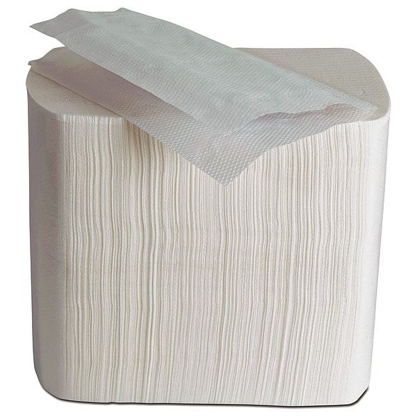 Zoro Select Dispenser Napkin, White, 1/8 Fold, PK6000 - 409850