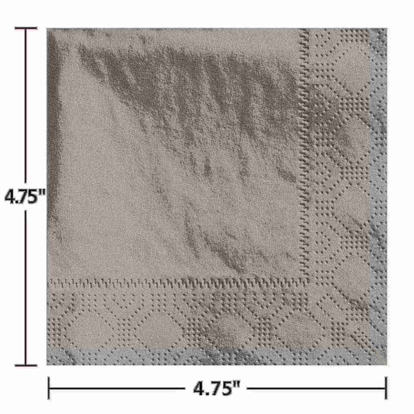 Hoffmaster 4.75" Regal Embossed Slate Gray Beverage Napkins PK 1000 - 180320