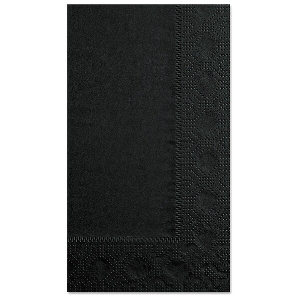 Zoro Select Dinner Napkins, 2-Ply, 15 x 17, Black, PK1000 - 180513