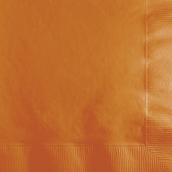 Touch Of Color Pumpkin Spice Orange Beverage Napkins, 5"x5", 600PK - 323381