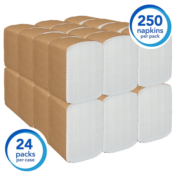 Kimberly-Clark Professional Paper DinNapk Dispos WHT 1/8Fold 2Ply 12x13 375 Npk/Pk 16/Cs - 98740
