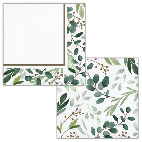 Omg 5 x 5 in. Eucalyptus Beverage 1 by 4 Fold 2-Ply Tissue Napkins, 192PK - OM3516342