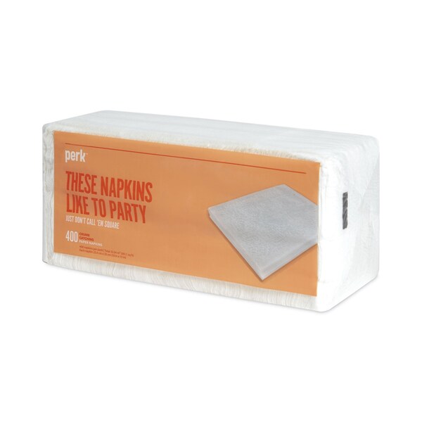 Perk Luncheon Napkins, Embossed, 1-Ply, 10 x 13, White, 400PK - PK28584