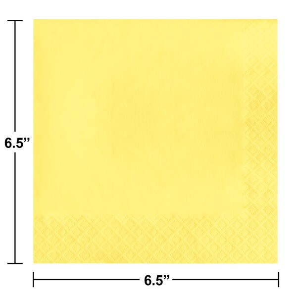 Touch Of Color 6.5" x 6.5" Mimosa Yellow Napkins 600 PK - 139180135