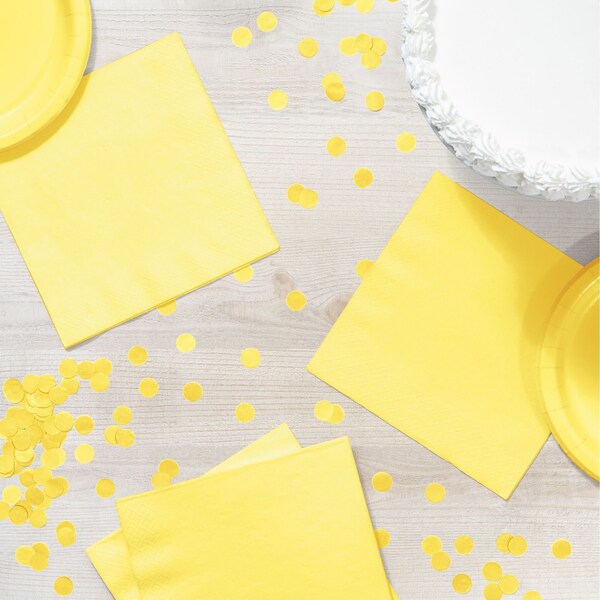 Touch Of Color 6.5" x 6.5" Mimosa Yellow Napkins 600 PK - 139180135