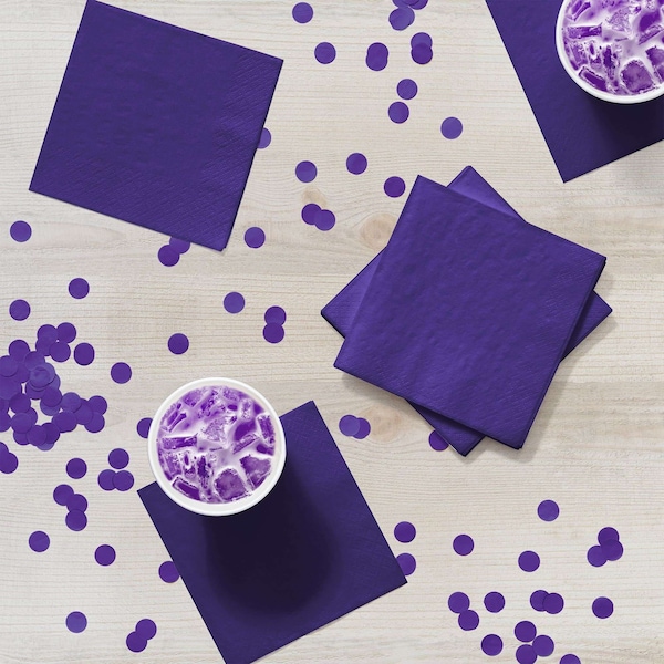 Touch Of Color Purple Beverage Napkins 3 ply, 5"x5", 500PK - 57115B