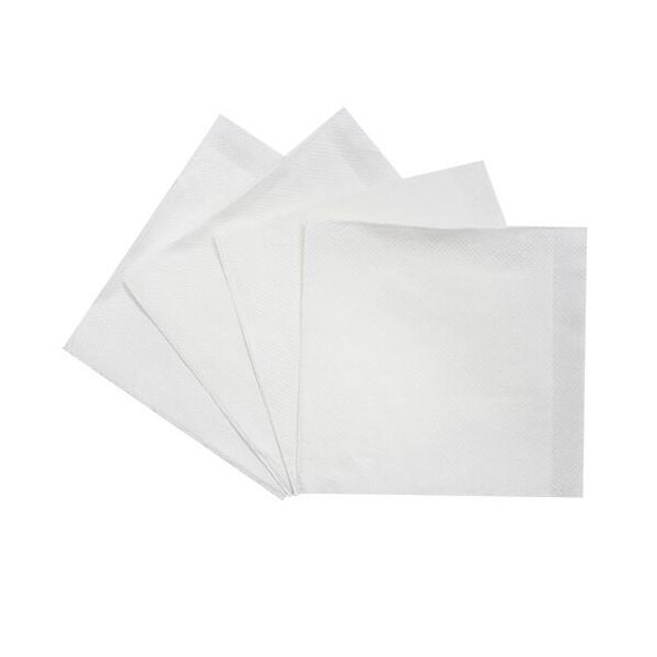 Karat 9 in x 9 in White Beverage Napkins, PK4000 - KN-B99-1W