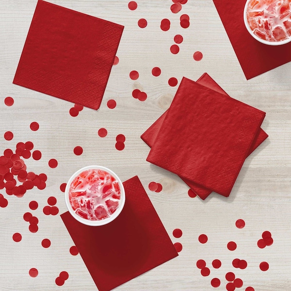 Touch Of Color Classic Red Beverage Napkins 3 ply, 5"x5", 500PK - 571031B