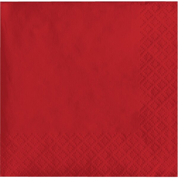 Touch Of Color Classic Red Beverage Napkins 3 ply, 5"x5", 500PK - 571031B