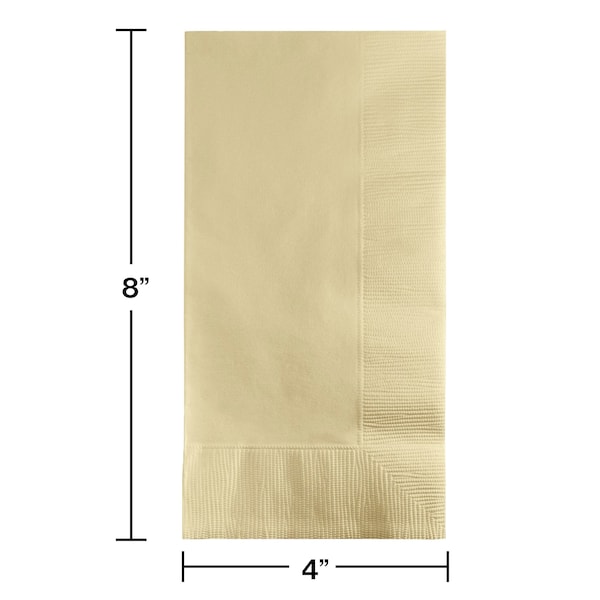 Touch Of Color 4" x 8" Ivory Dinner Napkins 600 PK - 67161B