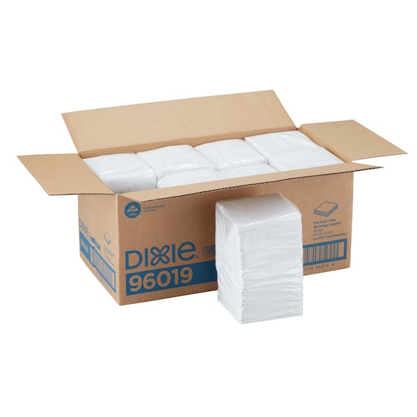Bevnap Bevnap Square 9.5 1-Ply White Beverage Napkin, PK4000 - 96019