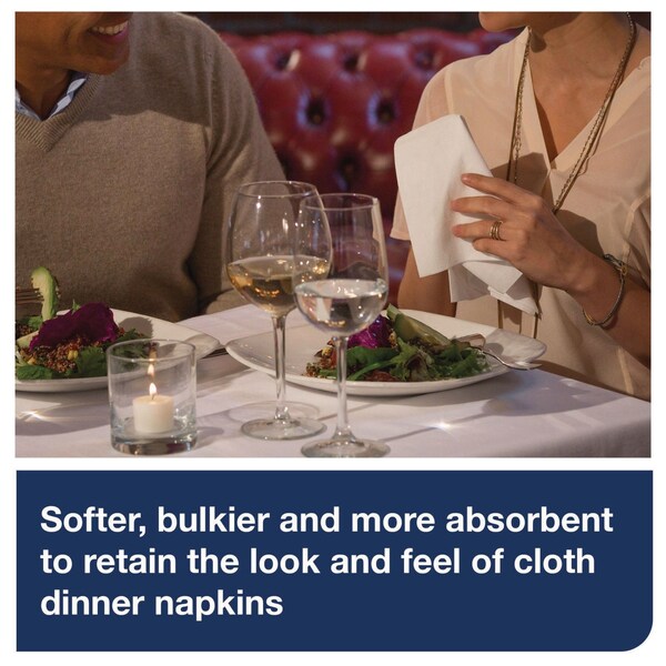 Tork LinStyle Dinner Napkin, 1-Ply, 15 x 16, White, 1000PK - 716002